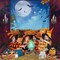 5x7ft Polyester Halloween Backdrop Moonlight Pumpkin Fallen Leaves Photography Background for Birthday Baby Shower Trick or Treat Party Decoration Banner Photo Studio Props